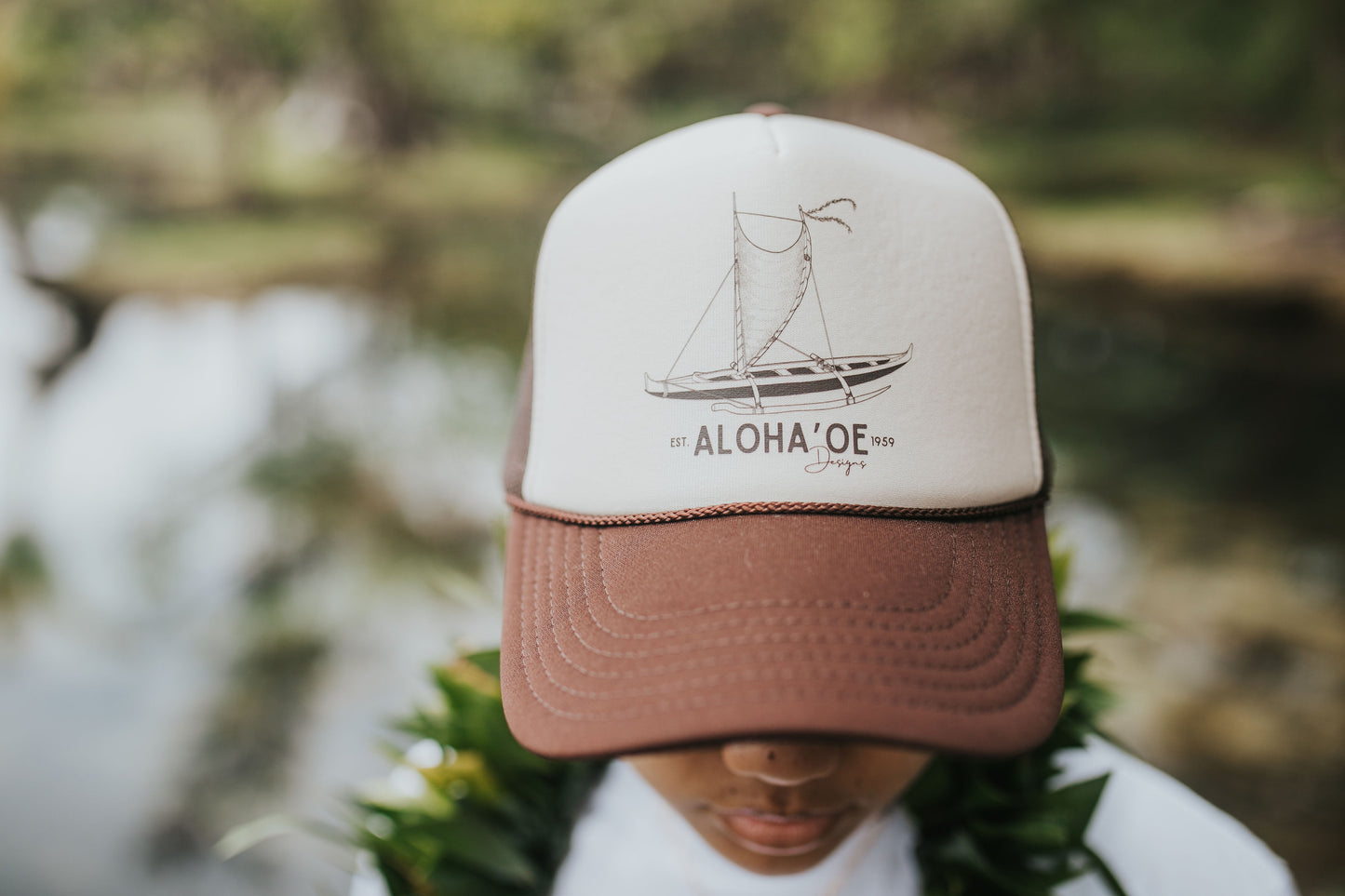 Sailing Canoe Trucker Hat by Aloha ‘Oe Designs