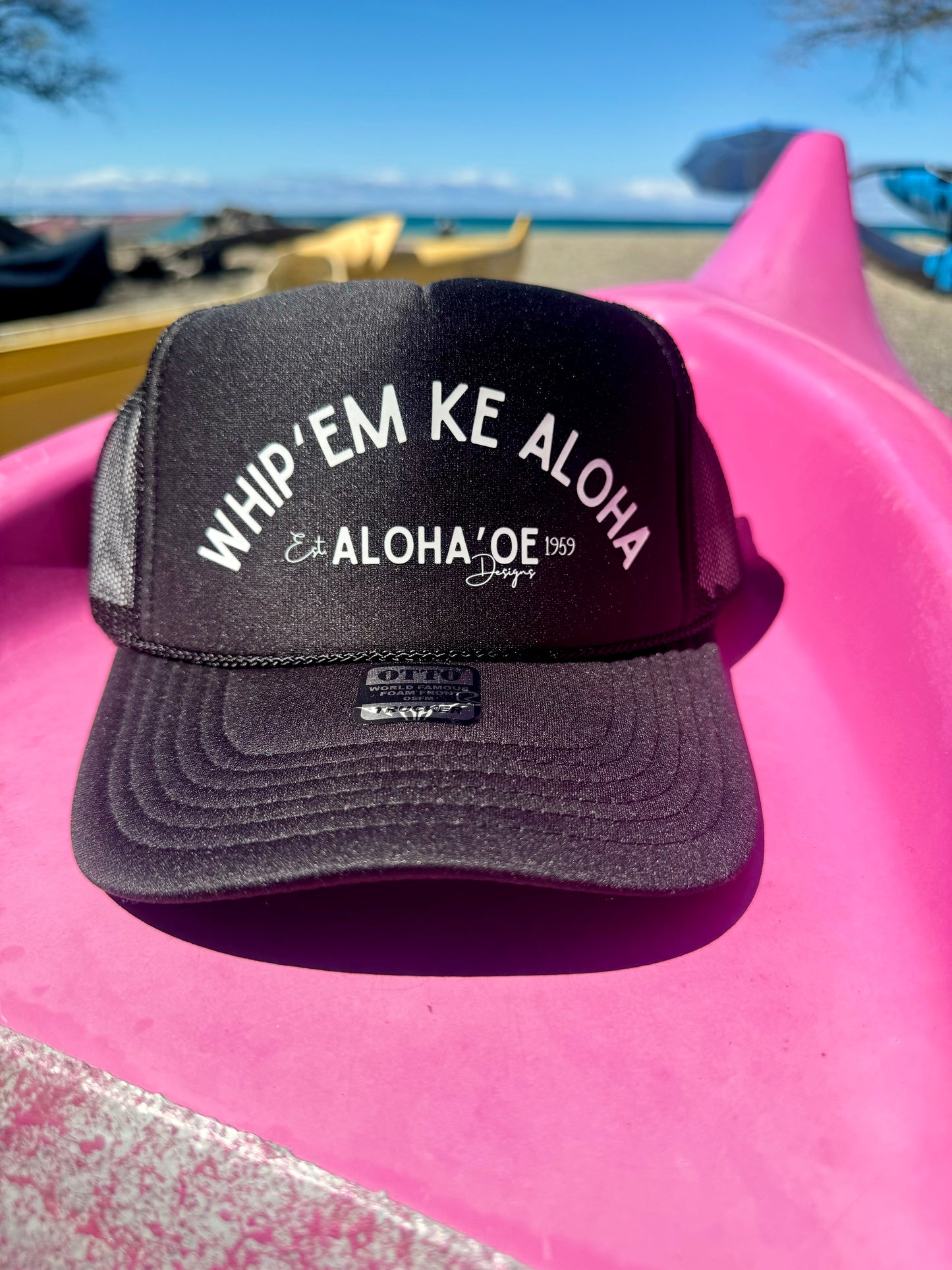 Whip ‘Em Ke Aloha Trucker Hat by Aloha ‘Oe Designs