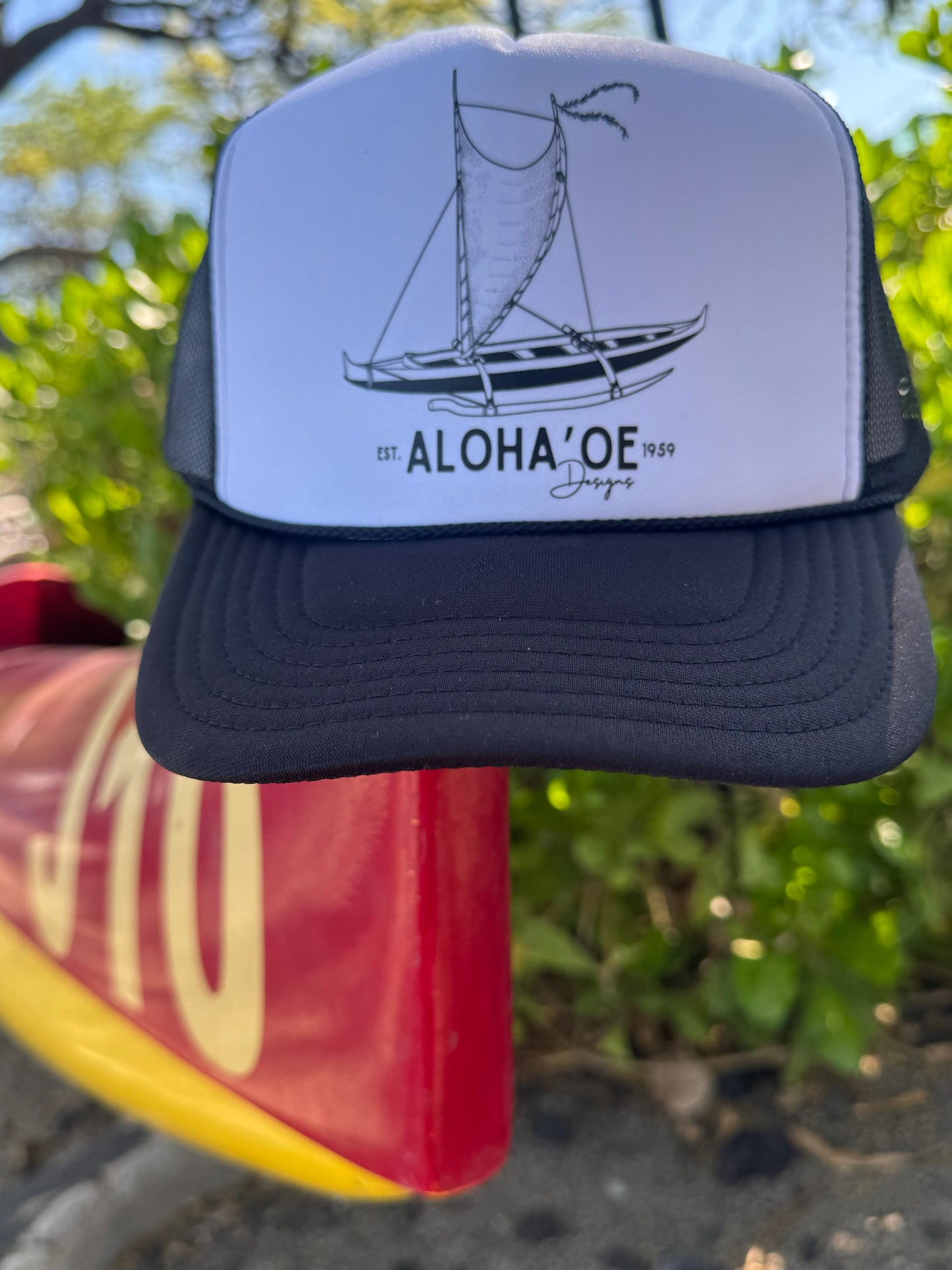 Sailing Canoe Trucker Hat by Aloha ‘Oe Designs