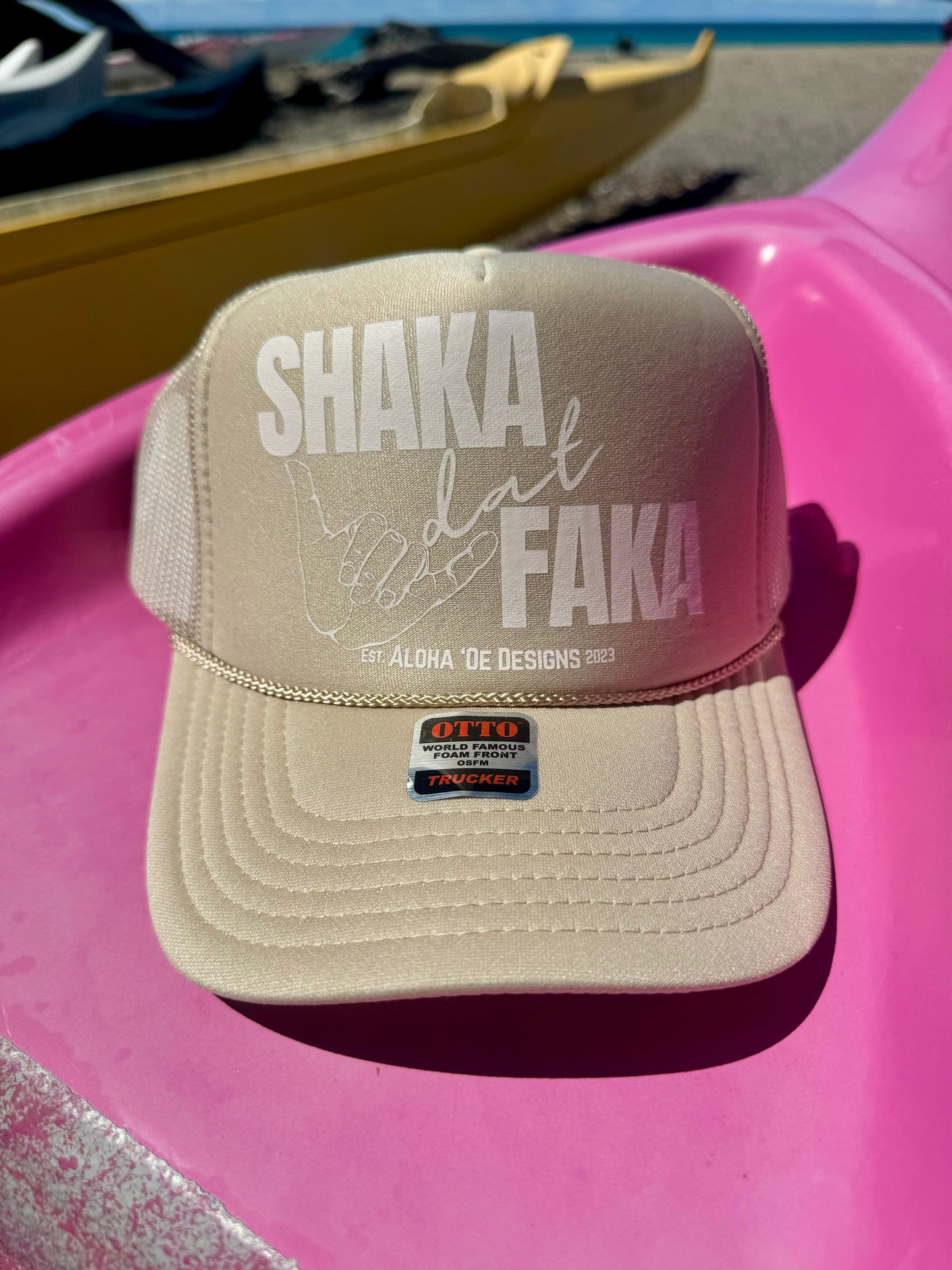 Shaka dat Faka Trucker Hat by Aloha ‘Oe Designs