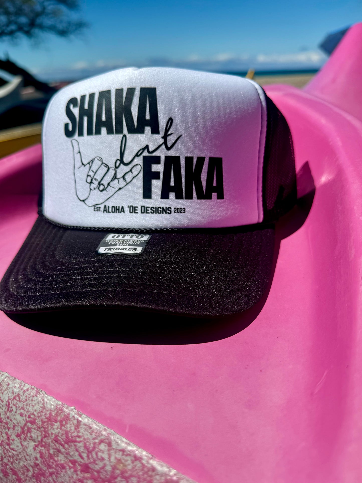 Shaka dat Faka Trucker Hat by Aloha ‘Oe Designs