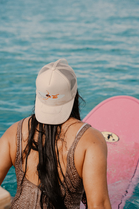 Wahine Paddle Out Aloha ‘Oe Designs Trucker Hat