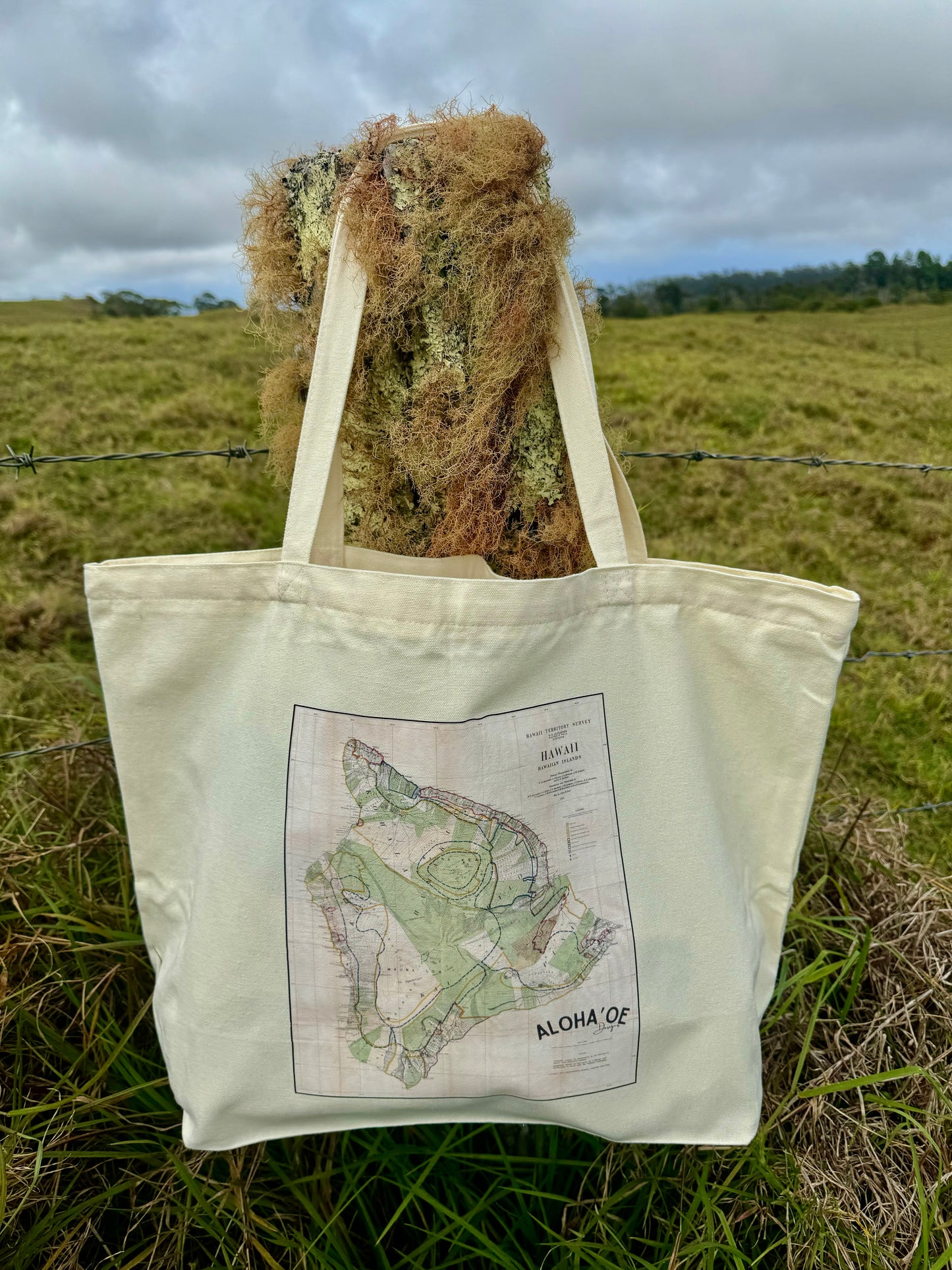 Hawaii Territory Survey Map canvas Tote by Aloha ‘Oe Designs