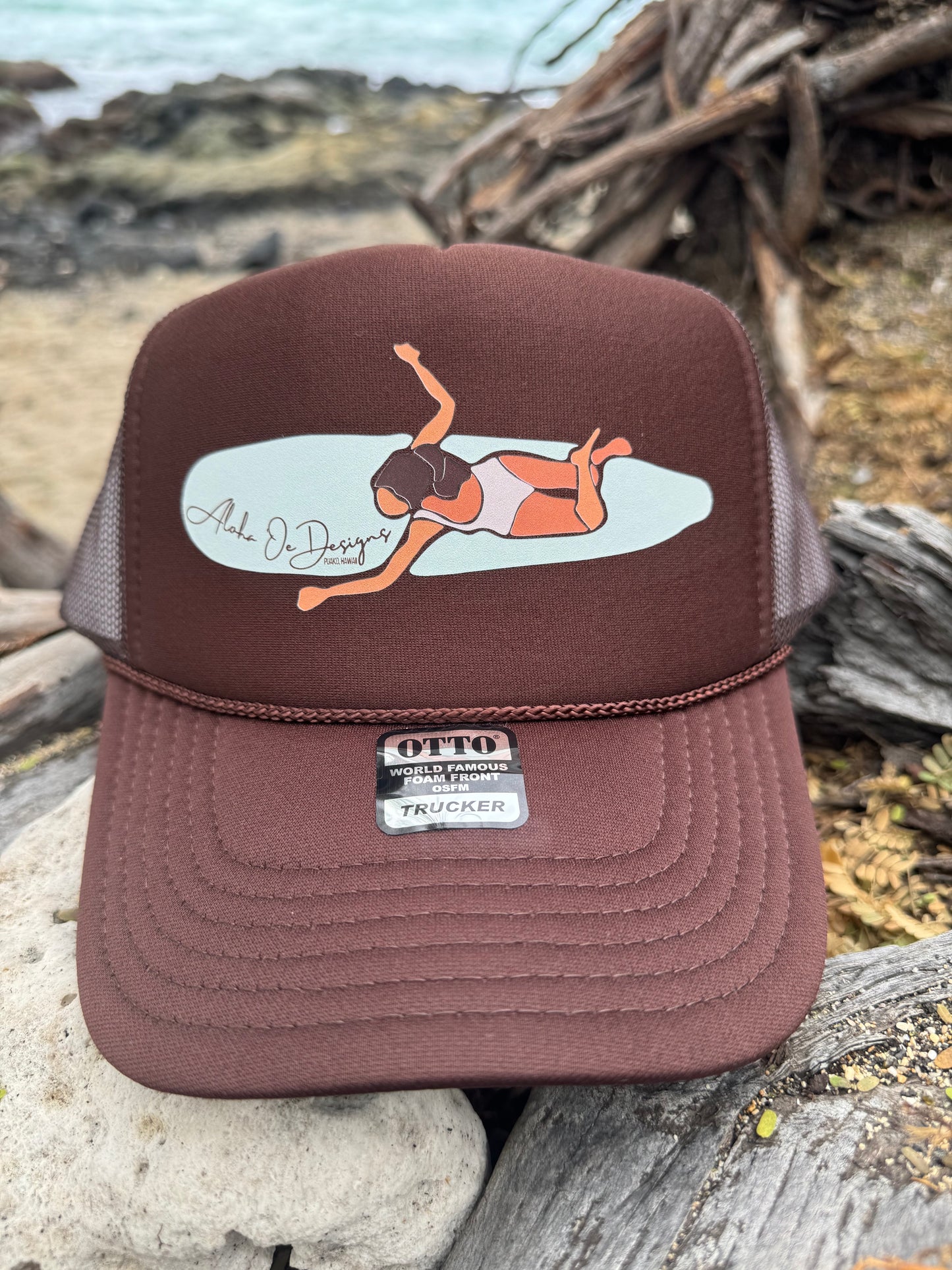 Wahine Paddle Out Aloha ‘Oe Designs Trucker Hat