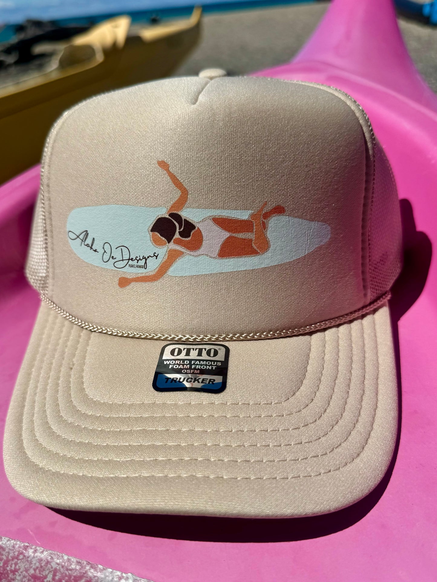 Wahine Paddle Out Aloha ‘Oe Designs Trucker Hat