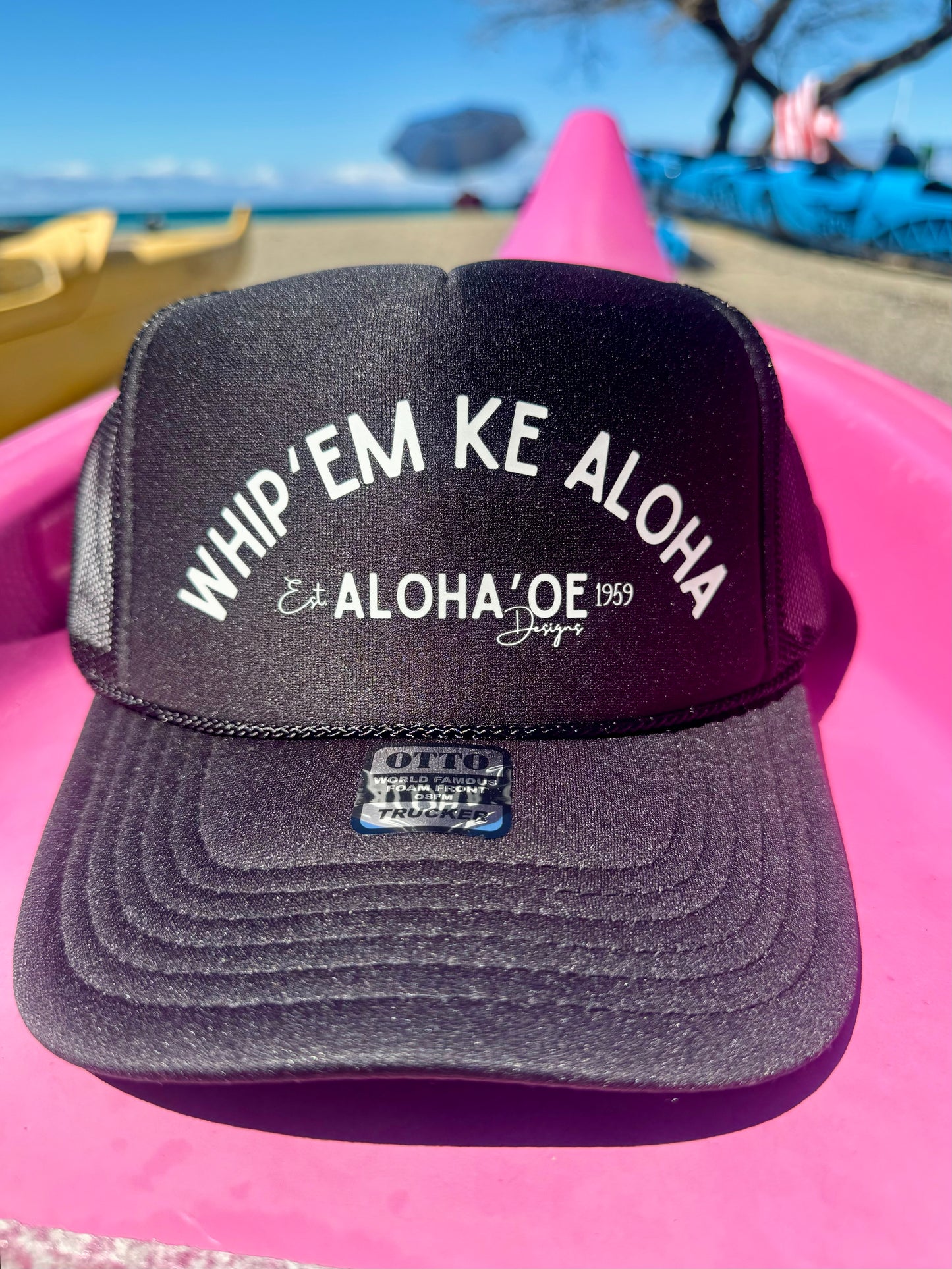 Whip ‘Em Ke Aloha Trucker Hat by Aloha ‘Oe Designs