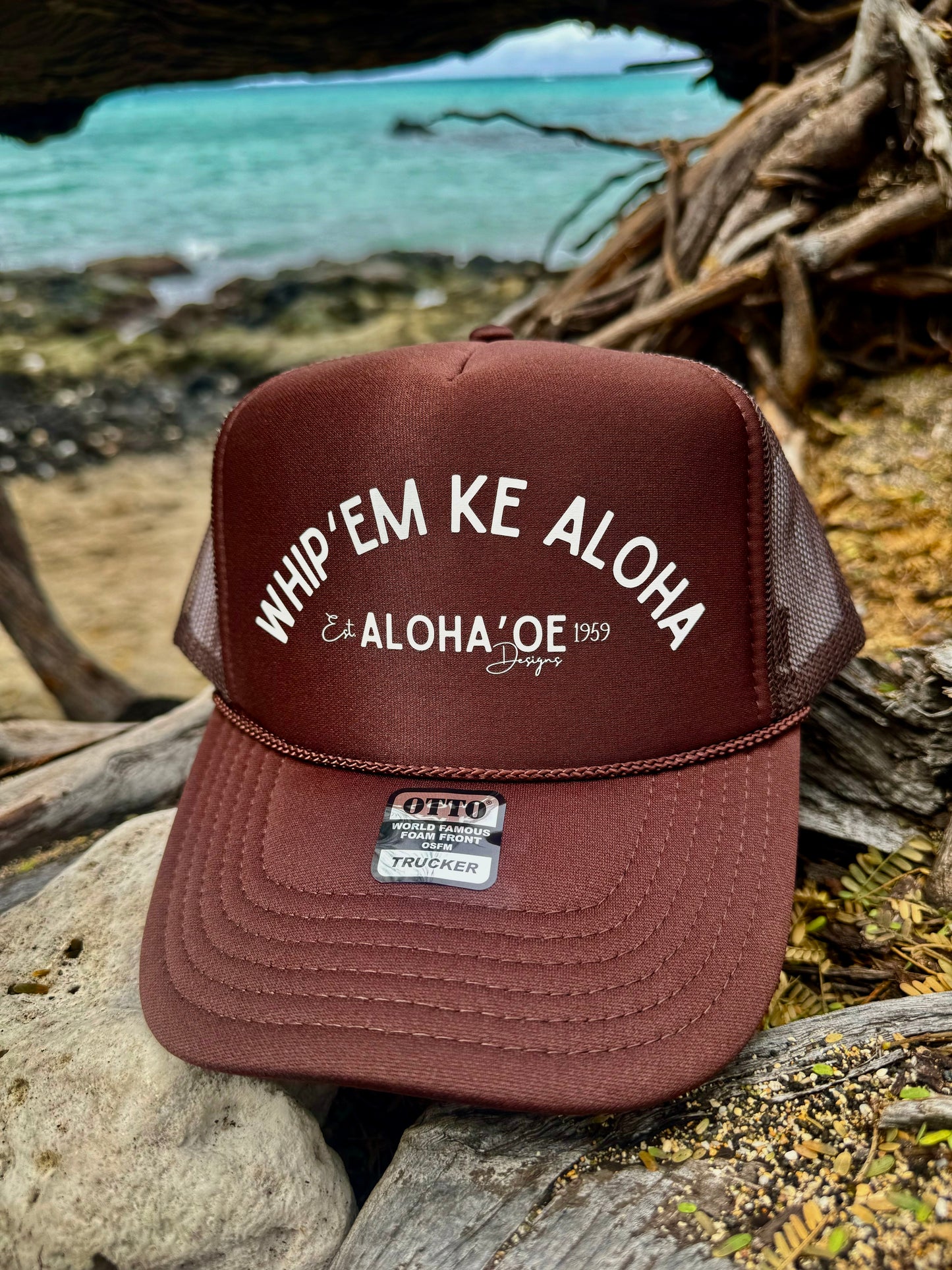 Whip ‘Em Ke Aloha Trucker Hat by Aloha ‘Oe Designs