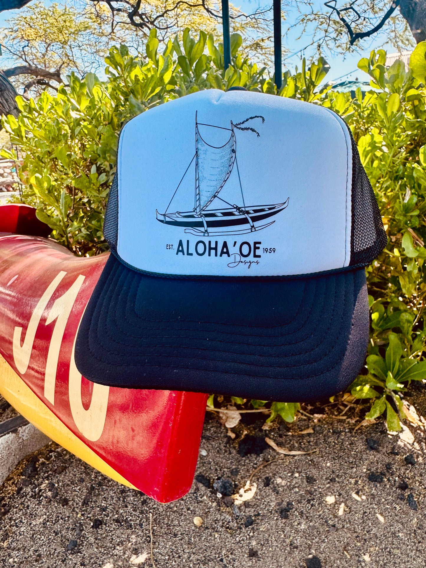 Sailing Canoe Trucker Hat by Aloha ‘Oe Designs