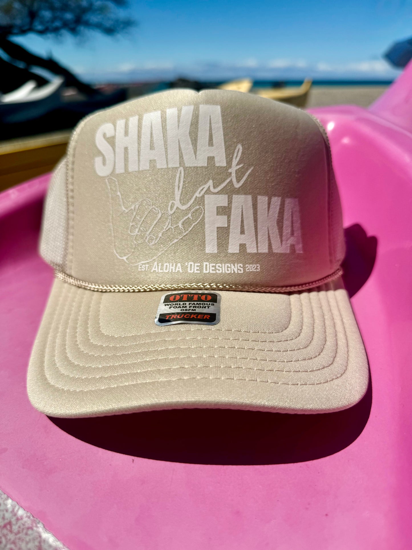 Shaka dat Faka Trucker Hat by Aloha ‘Oe Designs