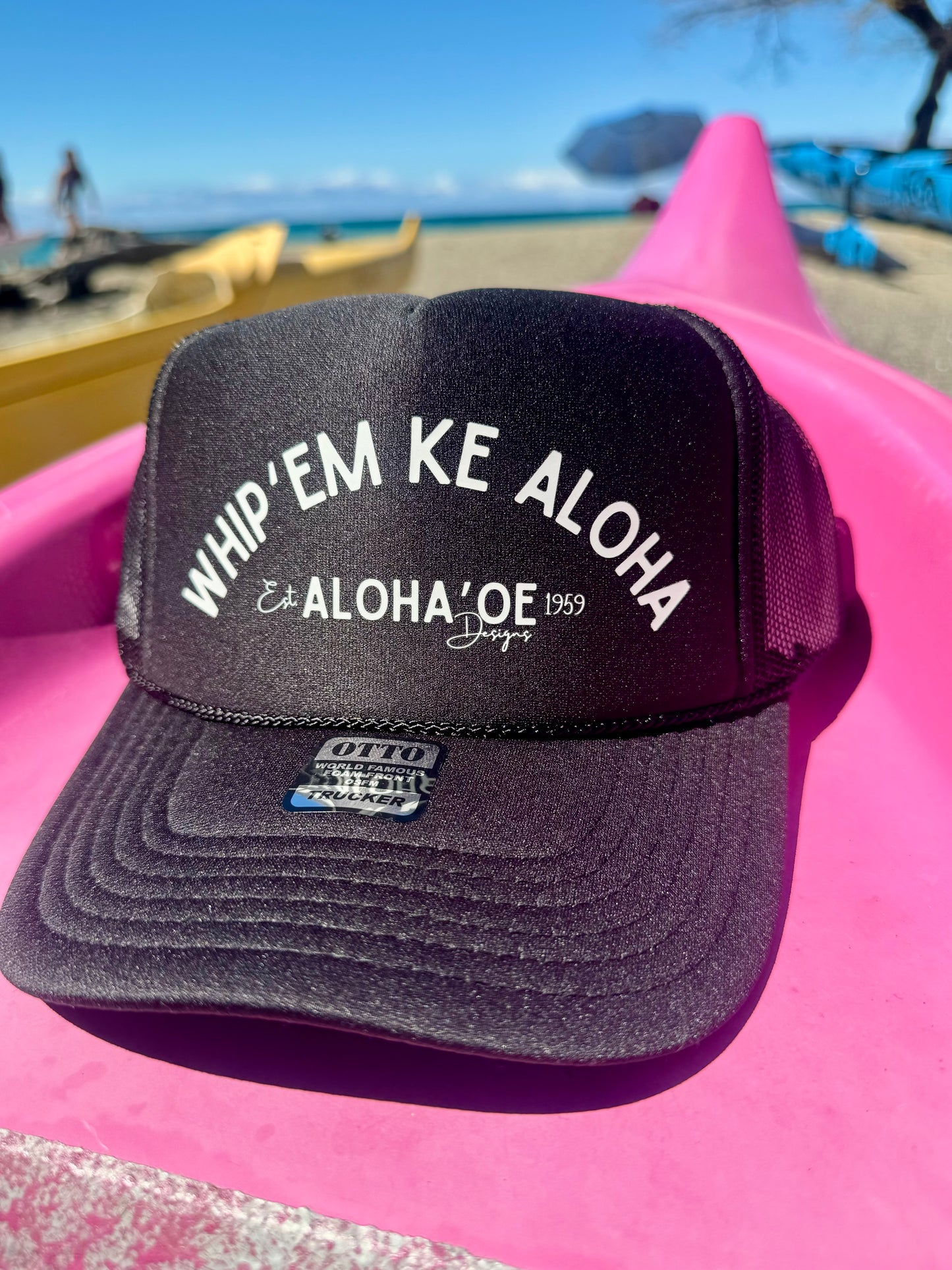 Whip ‘Em Ke Aloha Trucker Hat by Aloha ‘Oe Designs