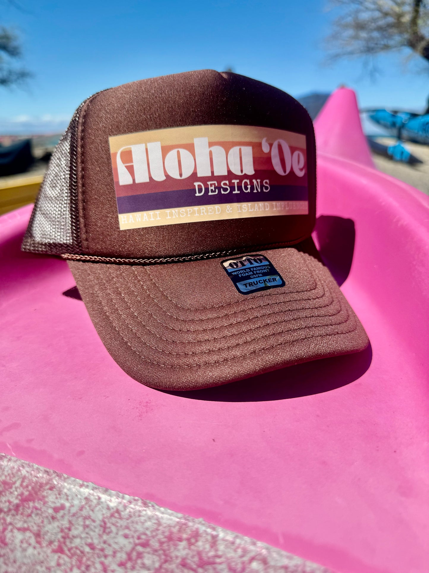 Aloha ‘Oe Rainbow Logo Trucker Hat