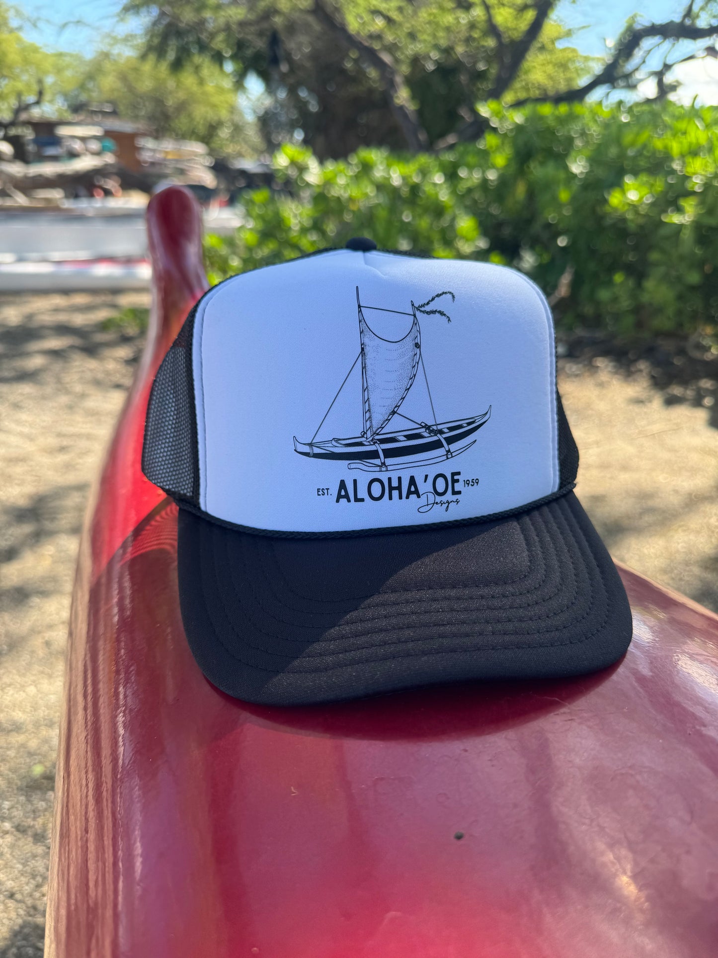 Sailing Canoe Trucker Hat by Aloha ‘Oe Designs