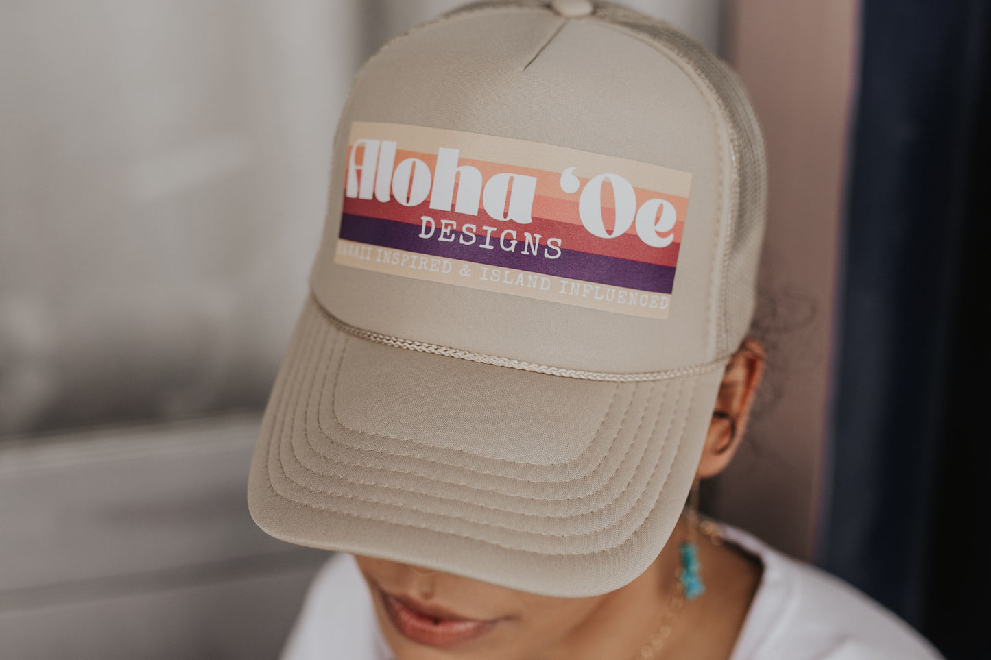 Aloha ‘Oe Rainbow Logo Trucker Hat