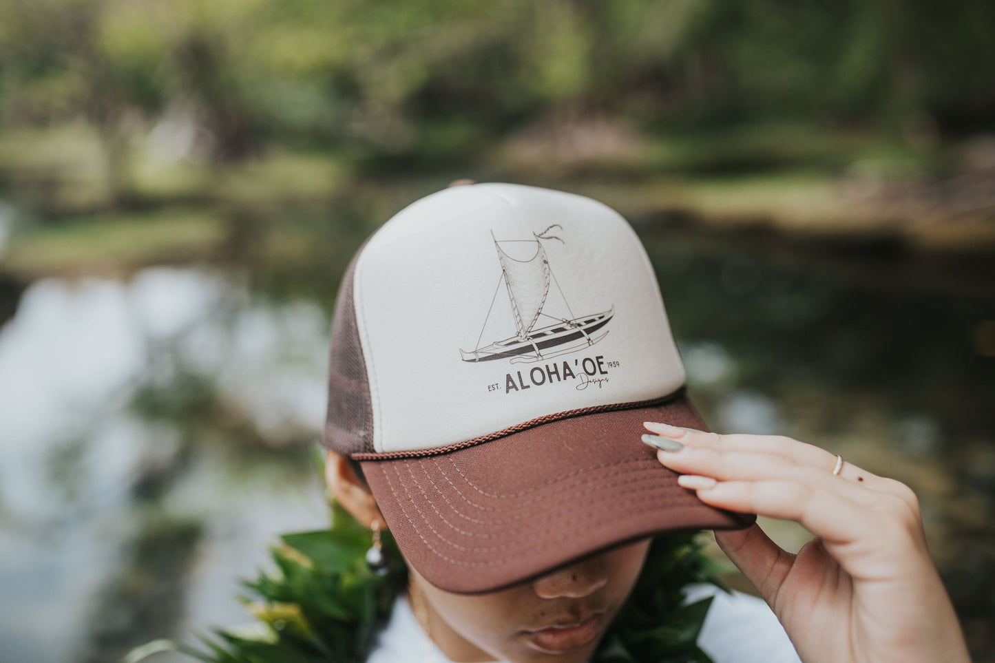 Sailing Canoe Trucker Hat by Aloha ‘Oe Designs