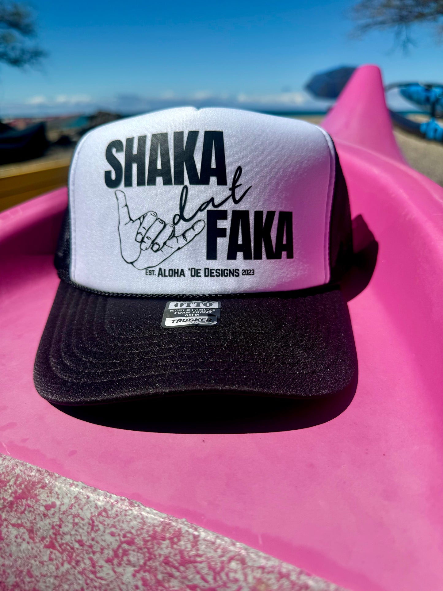 Shaka dat Faka Trucker Hat by Aloha ‘Oe Designs