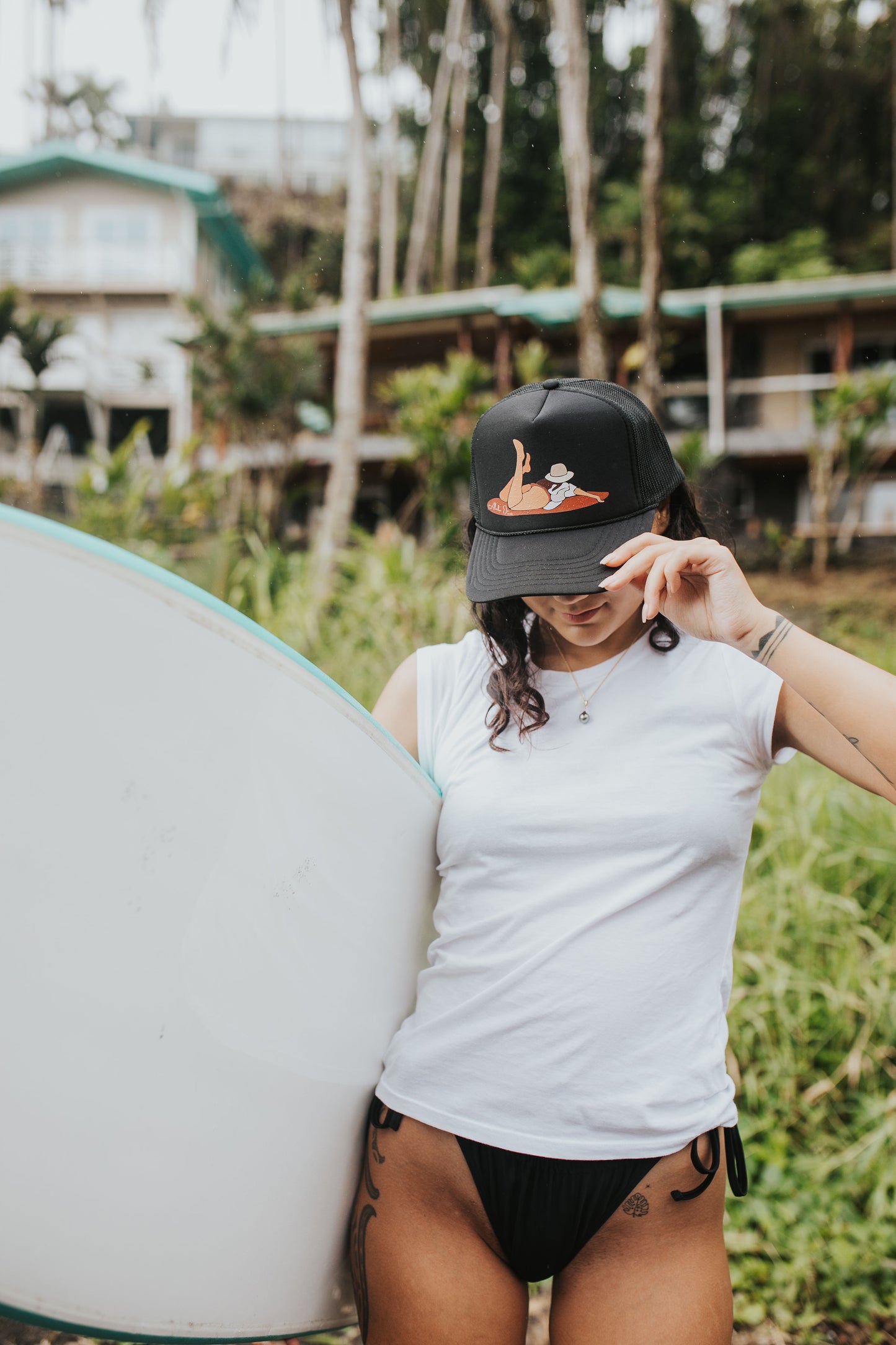 Toasted Buns Surfer Girl Trucker Hat by Aloha ‘Oe Designs