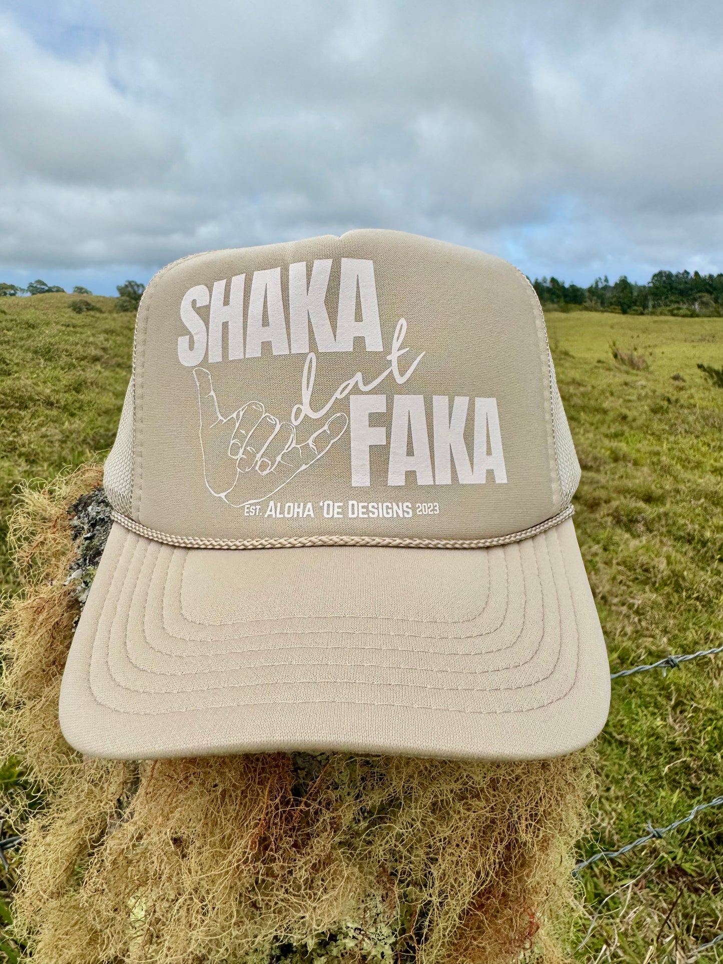 Shaka dat Faka Trucker Hat by Aloha ‘Oe Designs