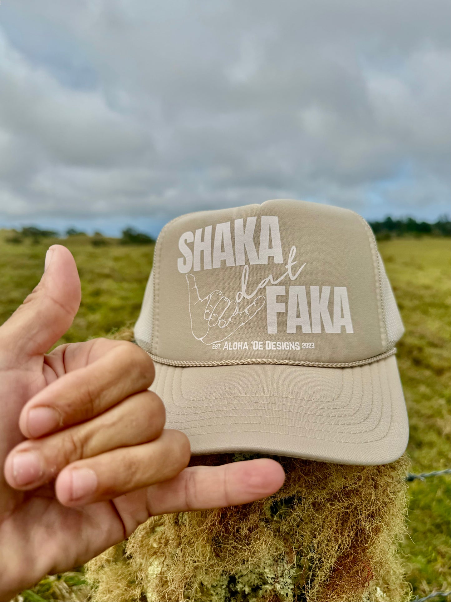 Shaka dat Faka Trucker Hat by Aloha ‘Oe Designs