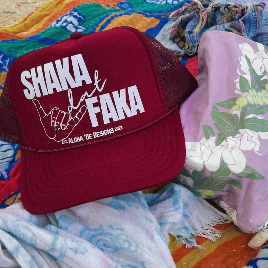 Shaka dat Faka Trucker Hat by Aloha ‘Oe Designs